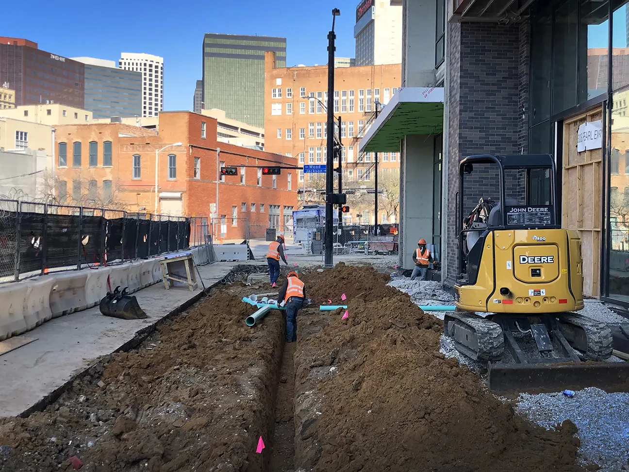 Drainage being installed Downtown